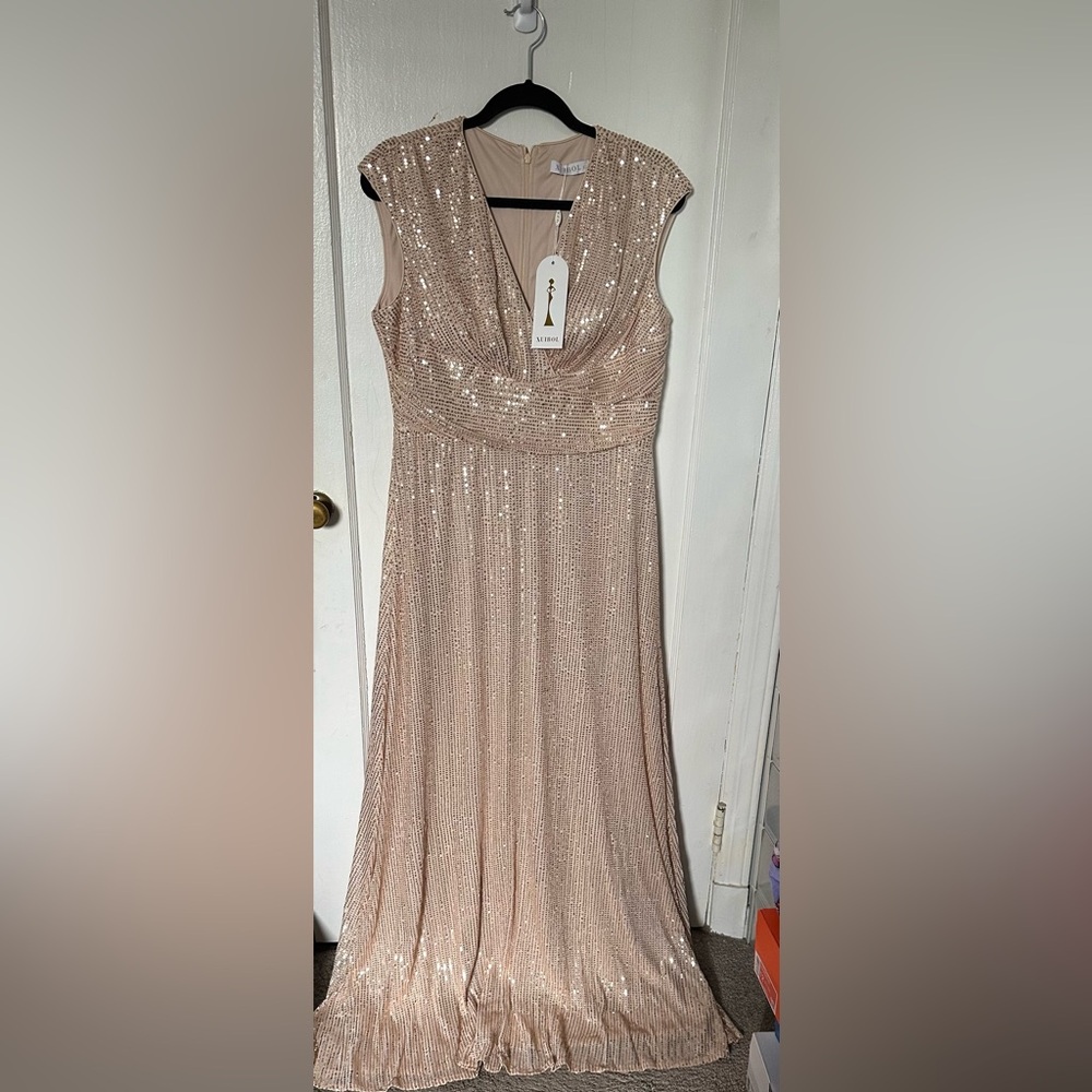 Gold Sequin Gown for Prom or any formal event.